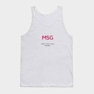 MSG Message Tank Top